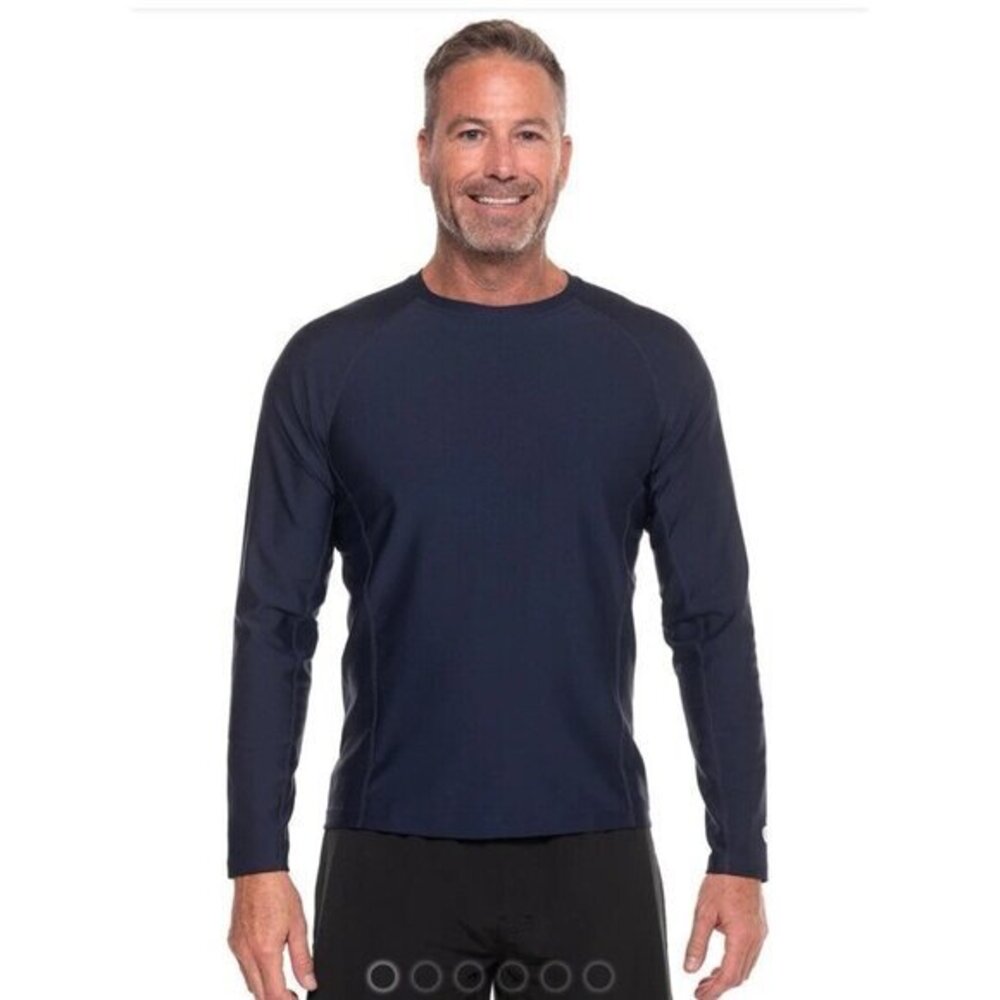 Coolibar Hightide Long Sleeve Swim Shirt Mens Blue XXL UPF 50 NWT Rash Guard
